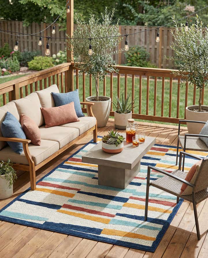 5' 3 x 8' Easy-Clean Belize Indoor / Outdoor Rug