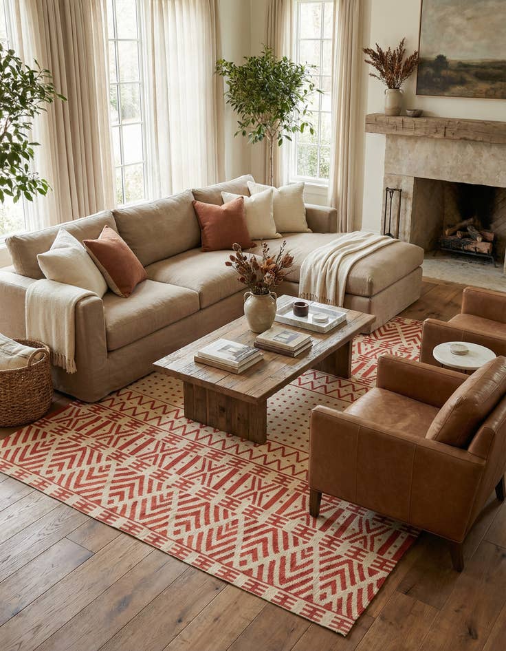 Detail image of 8' 7 x 9' 7  Hand Woven Kilim Modern Wool Square Rug