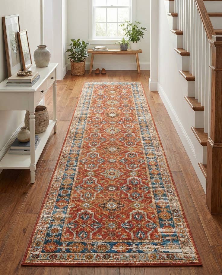 Detail image of 2' 7 x 10' Easy-Clean Traditional Indoor / Outdoor Runner Rug