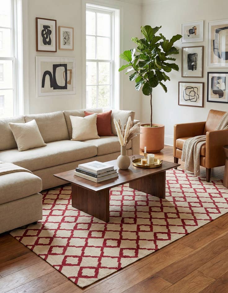 Detail image of 7' x 9' 6  Hand Woven Kilim Modern Wool Rug