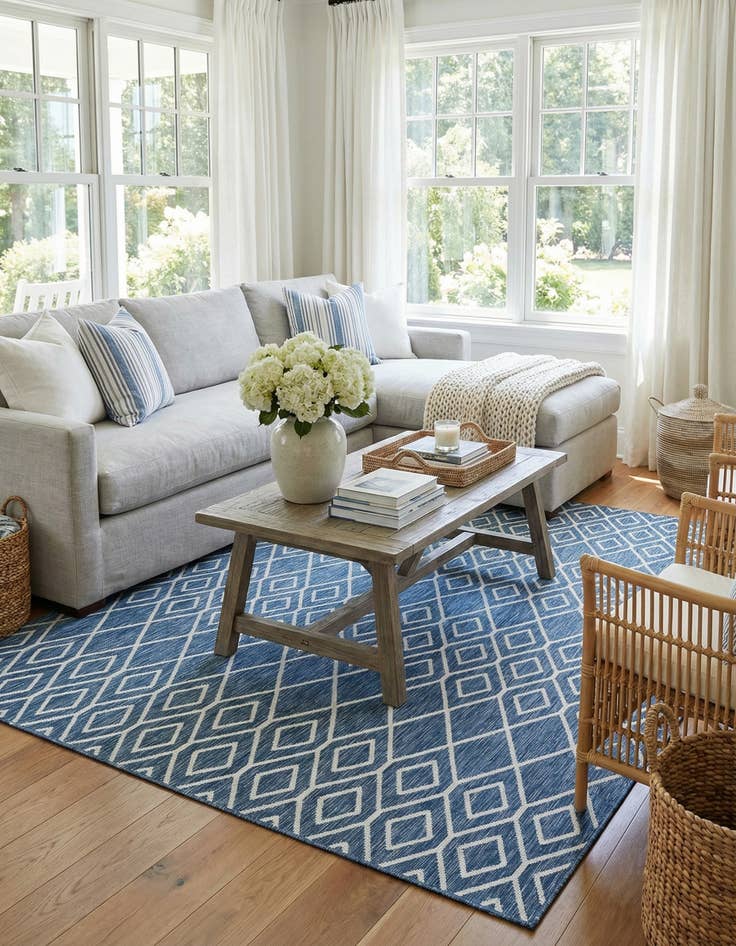 Detail image of 9' x 12' Easy-Clean Jill Zarin Turks and Caicos Indoor / Outdoor Rug