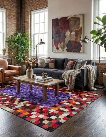 4' x 6' Cowhide Leather Rug