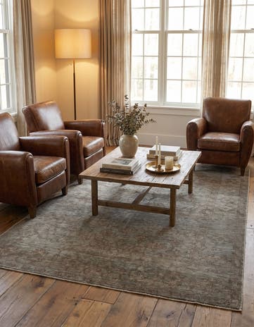 4' 9 x 6' 6 Hand Knotted Over-Dyed Ziegler Rug