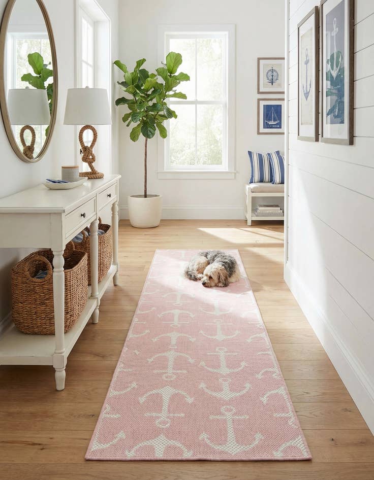 Detail image of 2' x 8'  Washable Coastal Indoor / Outdoor Runner Rug