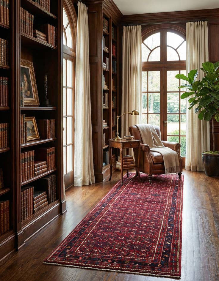 Detail image of 3' 10 x 13' 2 Hossainabad Wool Runner Rug