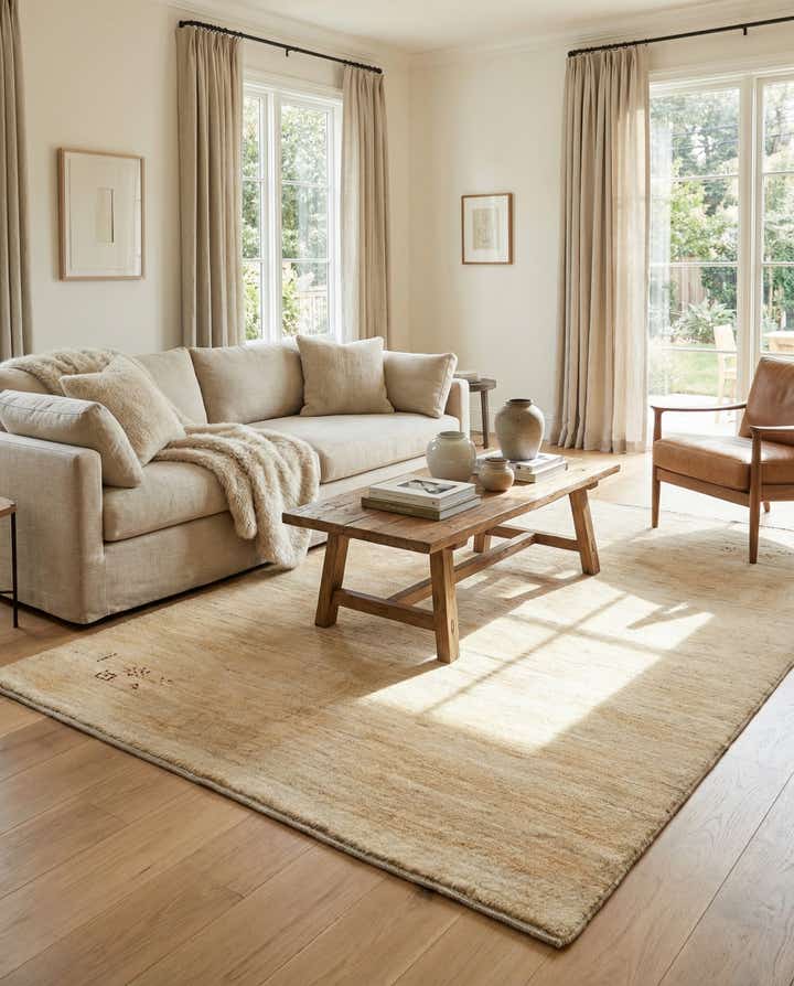 4' 10 x 6' 2 Hand Knotted Gabbeh Shouli Persian Wool Rug