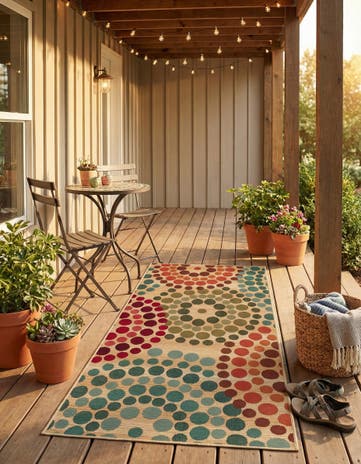 2' 7 x 5' 3 Easy-Clean Modern Indoor / Outdoor Runner Rug