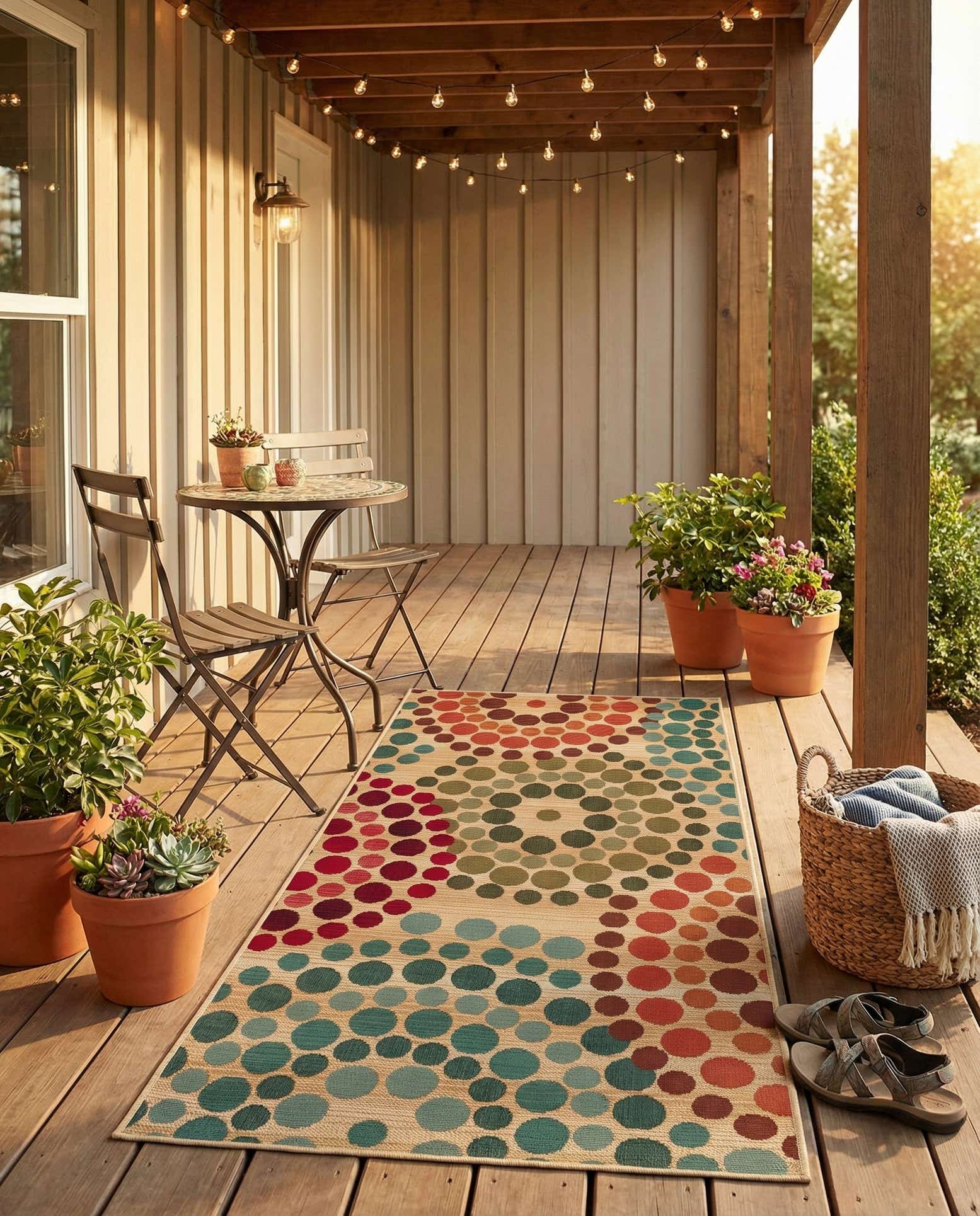 2' 7 x 5' 3 Easy-Clean Modern Indoor / Outdoor Runner Rug