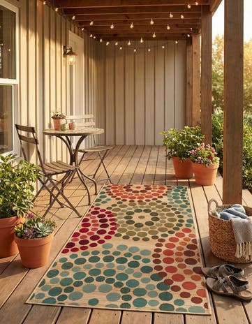 2' 7 x 5' 3 Easy-Clean Modern Indoor / Outdoor Runner Rug