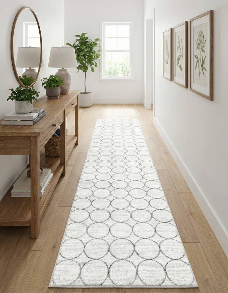 Detail image of 2' 7 x 13' Lattice Trellis Runner Rug