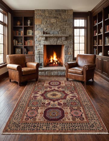 4' 2 x 6' 2 Hand Knotted Mamluk Ziegler Rug