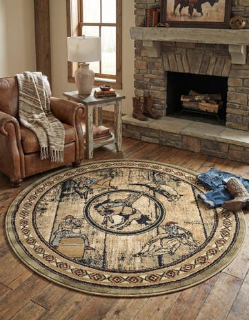 4' x 4' Pioneer Round Rug