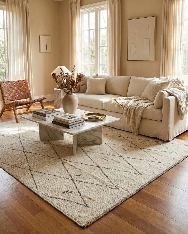 Detail image of 8' 1 x 10' 1 Hand Knotted Moroccan Wool Rug