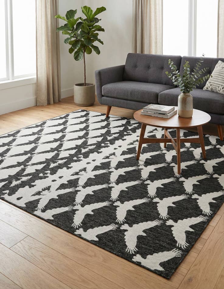 Detail image of  7' 10 x 10'  Washable Modern Indoor / Outdoor Rug