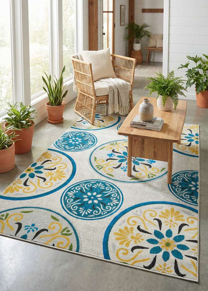 7' x 10' Easy-Clean Modern Indoor / Outdoor Rug