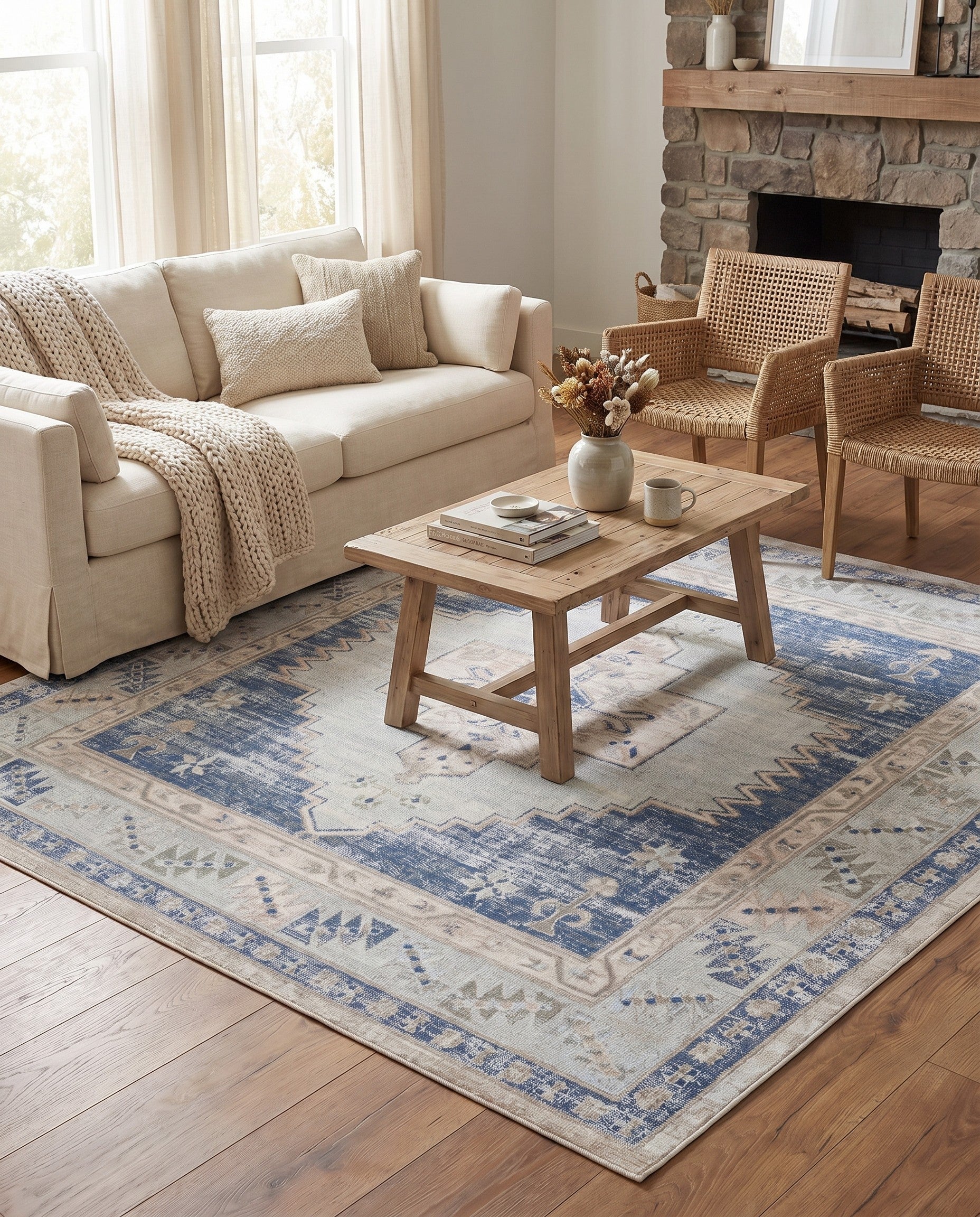 Sky blue Whitney Square Rug