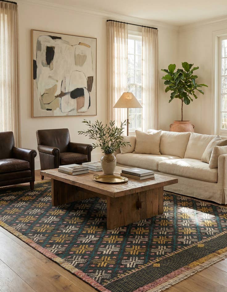 Detail image of 8' x 10' 8  Hand Knotted Darya Wool Rug