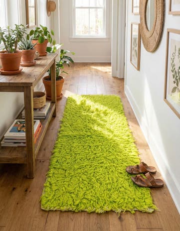 1' 9 x 4' Hand Knotted Moroccan Wool Runner Rug