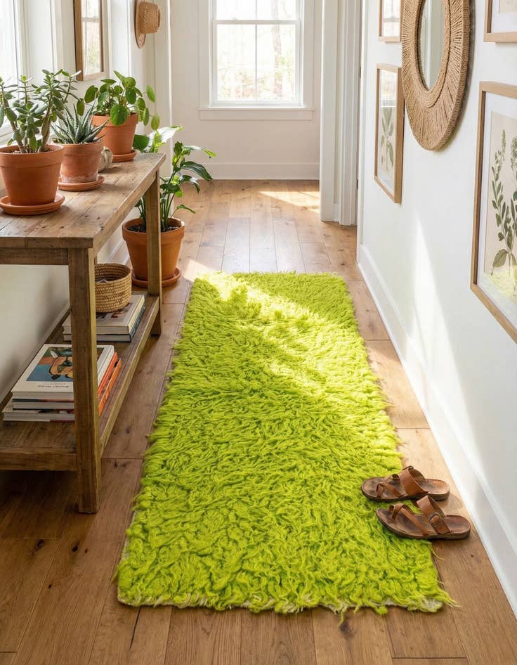 Detail image of 1' 9 x 4'  Hand Knotted Moroccan Wool Runner Rug