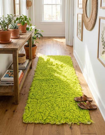 1' 9 x 4' Hand Knotted Moroccan Wool Runner Rug
