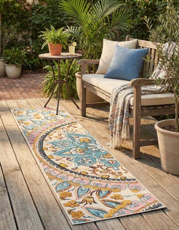 2' x 8' Easy-Clean Traditional Indoor / Outdoor Runner Rug
