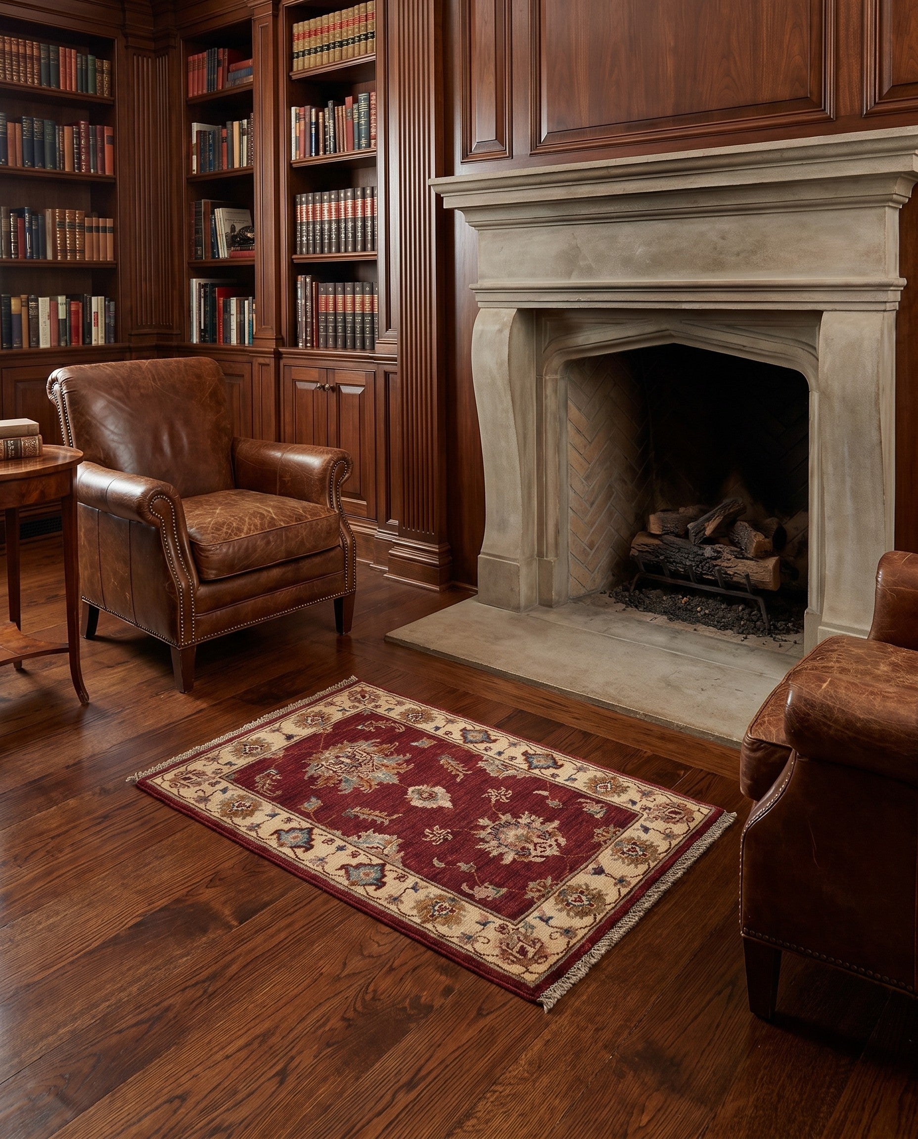 1' 11 x 3' 7 Hand Knotted Ziegler Rug