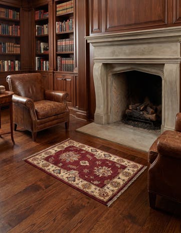 1' 11 x 3' 7 Hand Knotted Ziegler Rug