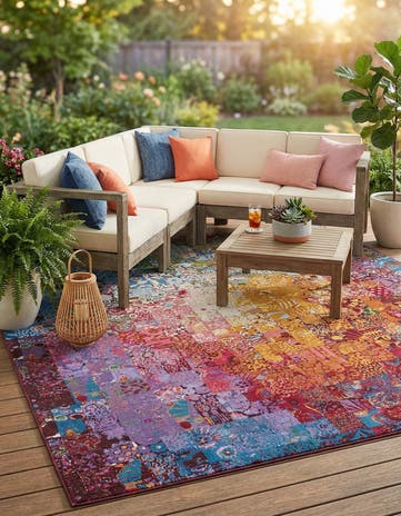 Easy-Clean Modern Indoor / Outdoor Rug