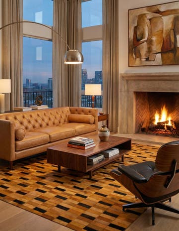4' 11 x 8' 1 Cowhide - Patchwork Rug