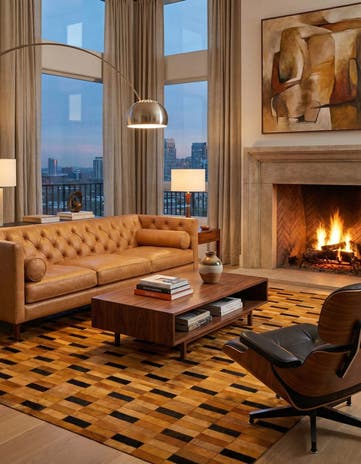 4' 11 x 8' 1 Cowhide - Patchwork Rug