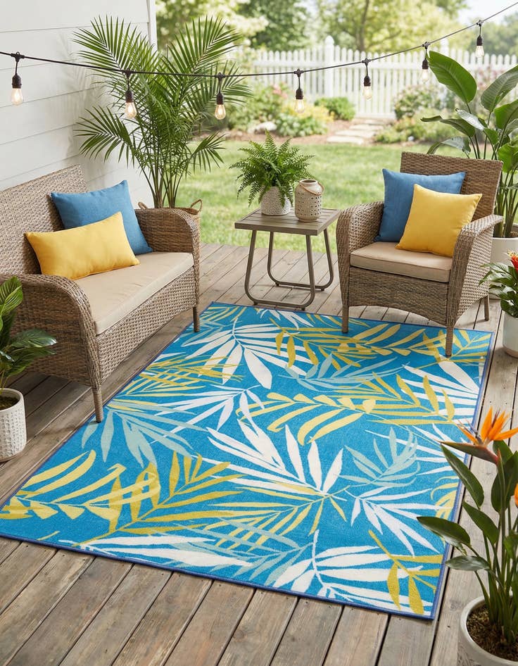 Detail image of 4' 1 x 6' 1  Washable Jill Zarin Caribbean Indoor / Outdoor Rug