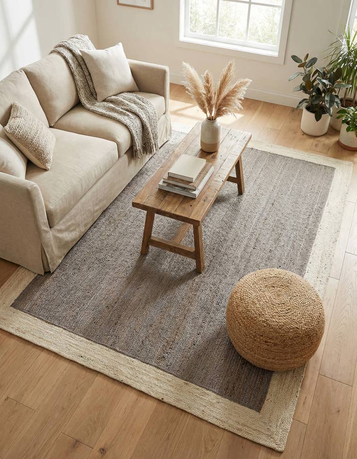 Detail image of  7' 10 x 10'  Hand Braided Jute Rug