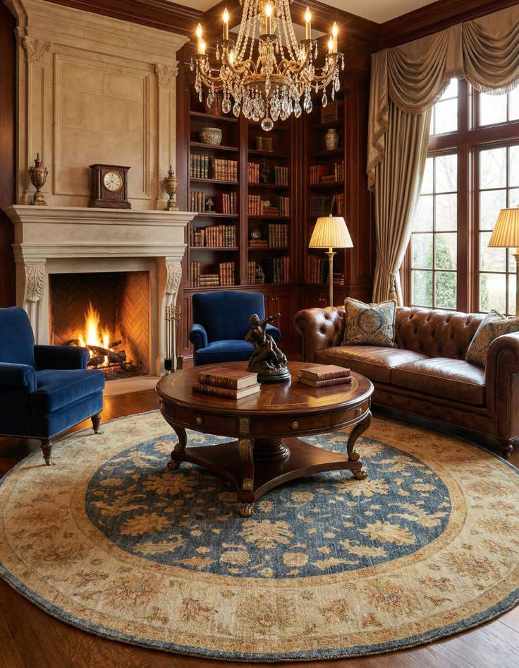 Detail image of 8' 2 x 8' 2 Kaizar Wool Round Rug