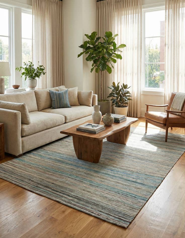 Detail image of 5' 5 x 8'  Hand Woven Kilim Modern Wool Rug