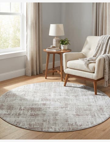 Ivory Valencia Round Rug
