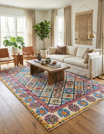 6' 8 x 10' 8 Hand Knotted Moroccan Wool Rug