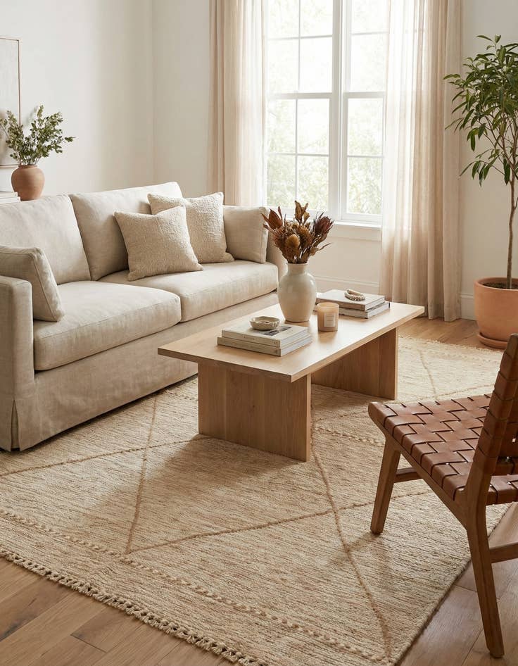 Detail image of 5' 3 x 8' 6  Hand Knotted Moroccan Wool Rug