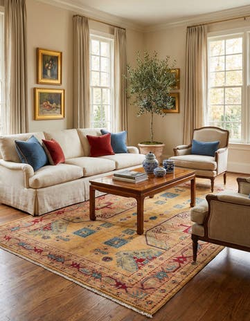 5' 1 x 7' 4 Hand Knotted Ziegler Wool Rug