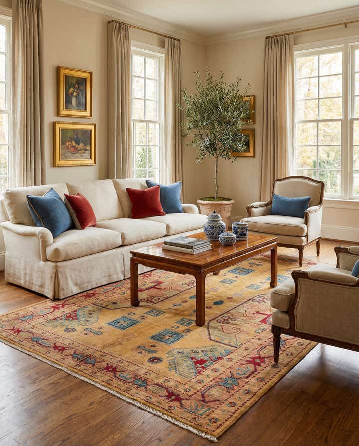 5' 1 x 7' 4 Hand Knotted Ziegler Wool Rug