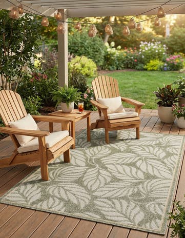 4' x 6' Easy-Clean Botanical Indoor / Outdoor Rug