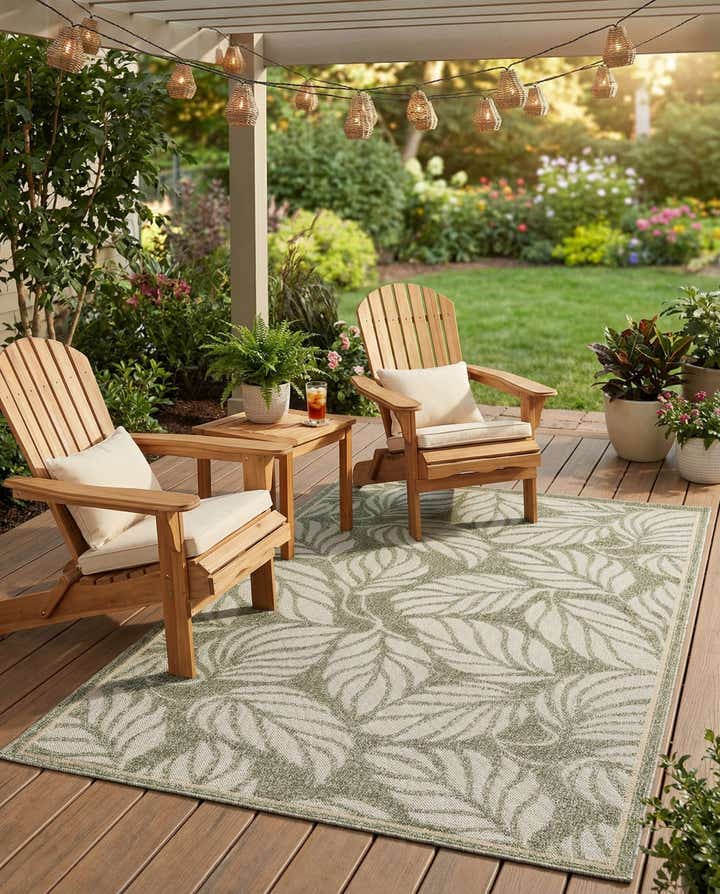 4' x 6' Easy-Clean Botanical Indoor / Outdoor Rug