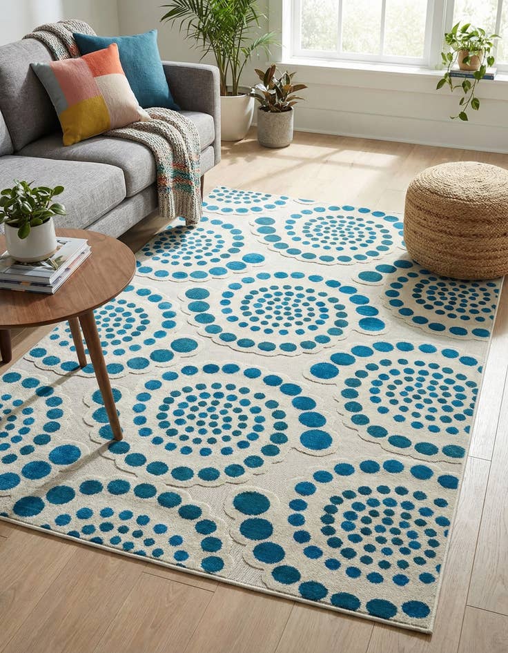 Detail image of 6' x 9' Easy-Clean Modern Indoor / Outdoor Rug
