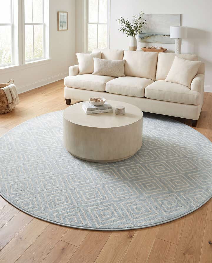 7' 10 x 7' 10 Easy-Clean Sabrina Soto Indoor / Outdoor Round Rug