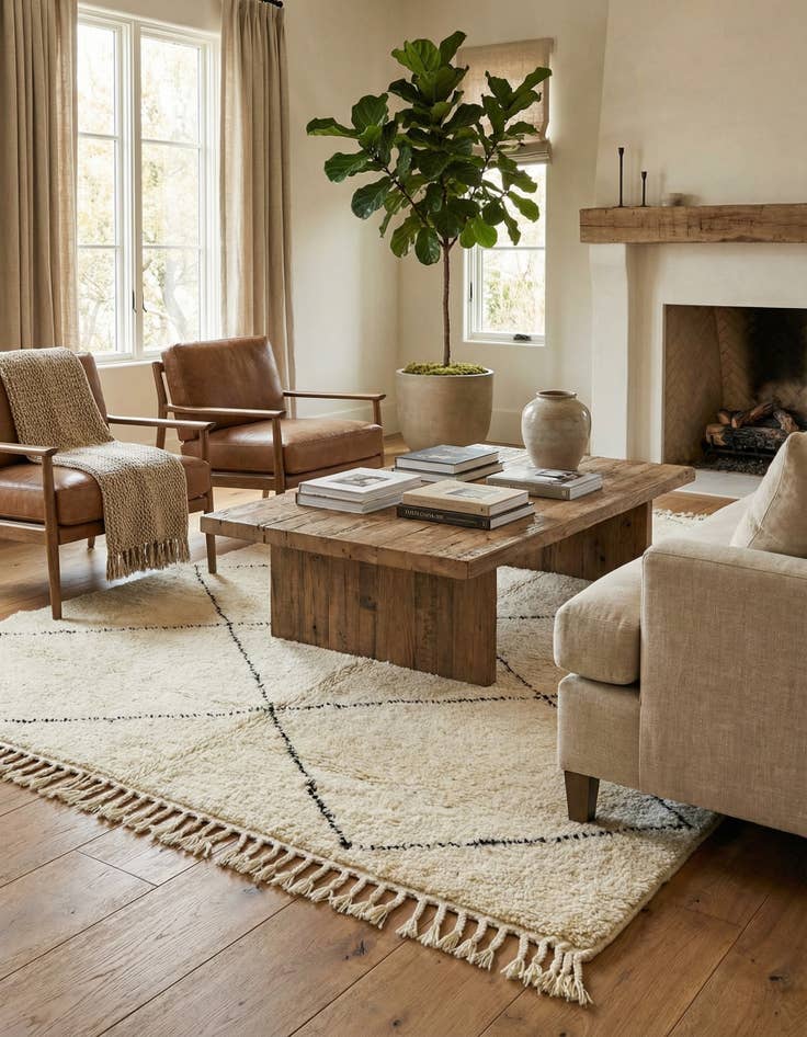 Detail image of 5' 4 x 8'  Hand Knotted Moroccan Wool Rug