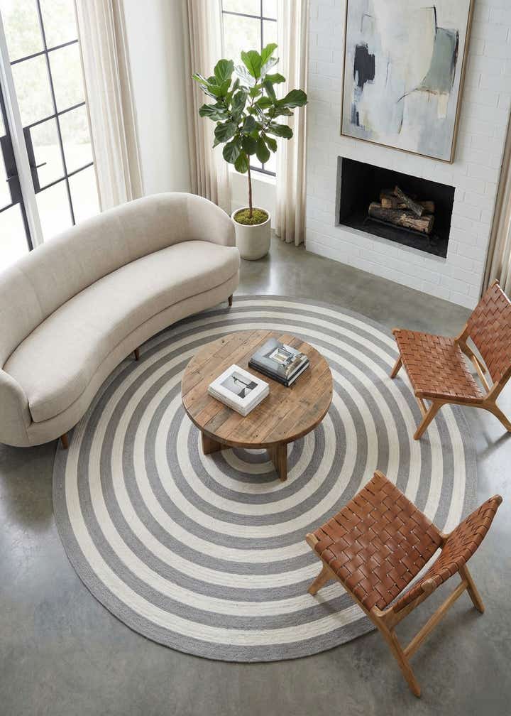 10' x 10' Easy-Clean Eco Verse Washable Indoor / Outdoor Round Rug
