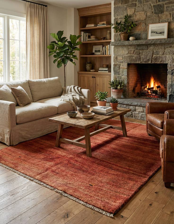 Detail image of 5' 5 x 7'  Hand Knotted Gabbeh Wool Rug