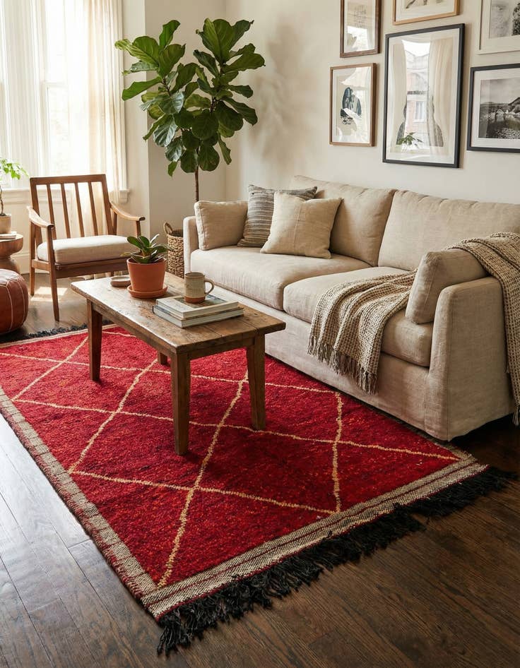 Detail image of 4' x 6' 2  Hand Knotted Moroccan Wool Rug