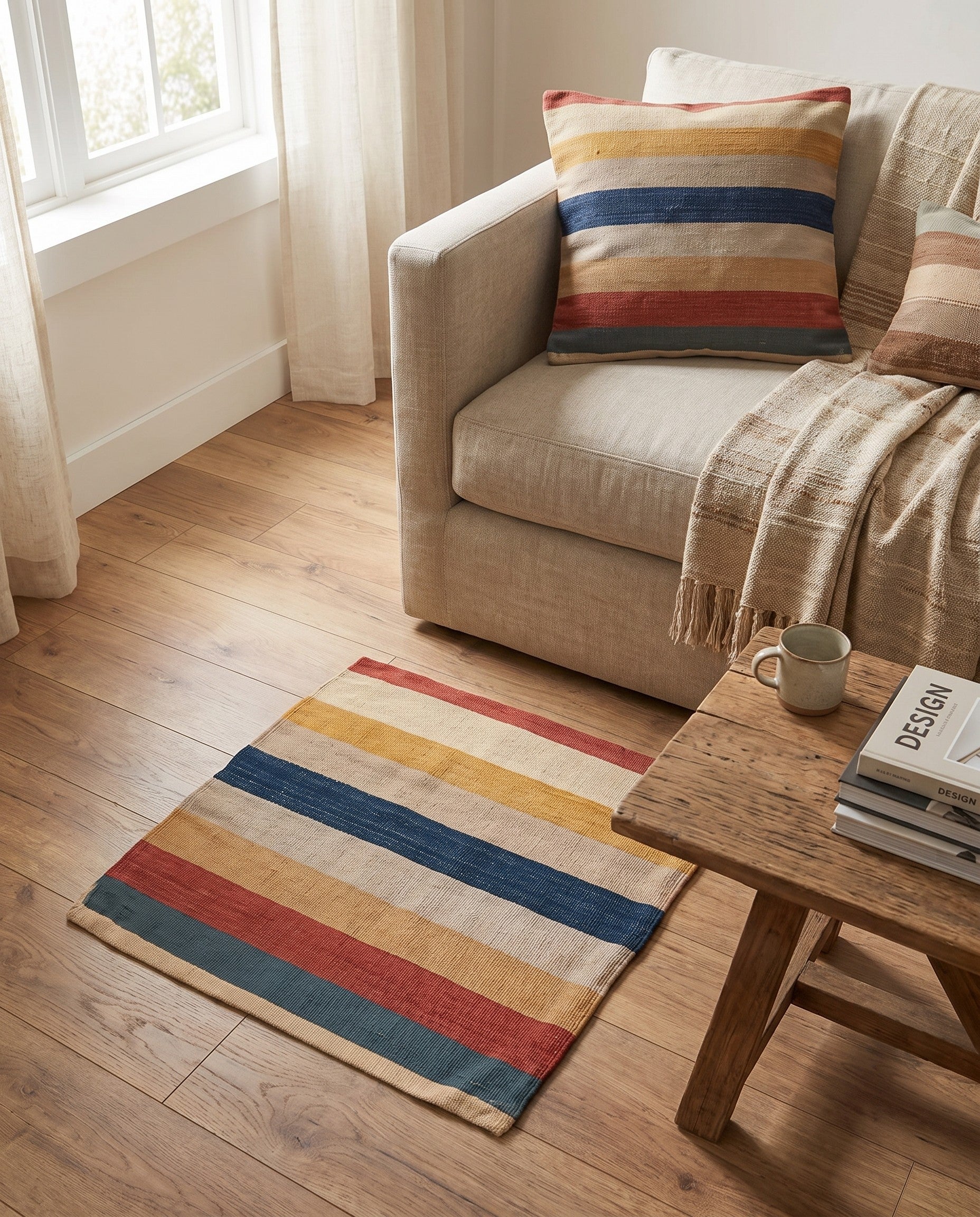 2' 3 x 2' 4 Hand Woven Pillow Wool Square Rug