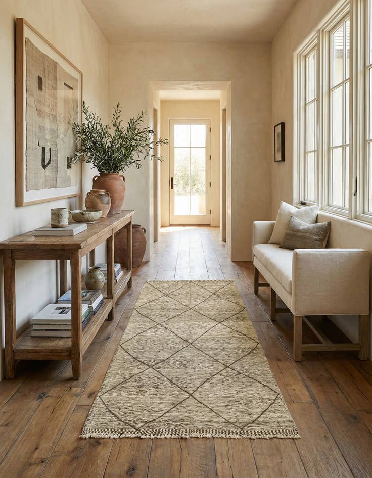 Detail image of 5' 4 x 9' 6  Hand Knotted Moroccan Wool Runner Rug