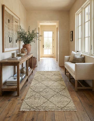 5' 4 x 9' 6 Hand Knotted Moroccan Wool Runner Rug